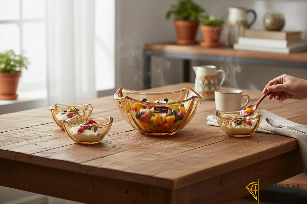 Delisoga 7-piece bowl set in a golden shade